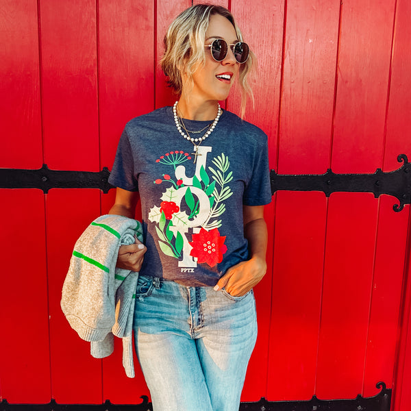 Joy Poinsetta Tee