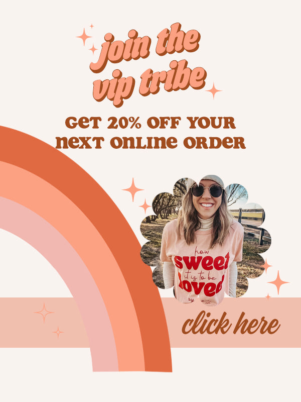 Join the PPTX tribe and get 20% off your next order. Shown is our how sweet it is to be loved tee.