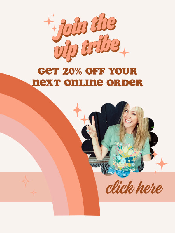 Join the PPTX tribe and get 20% off your next order. Shown is our floral graphic tee.