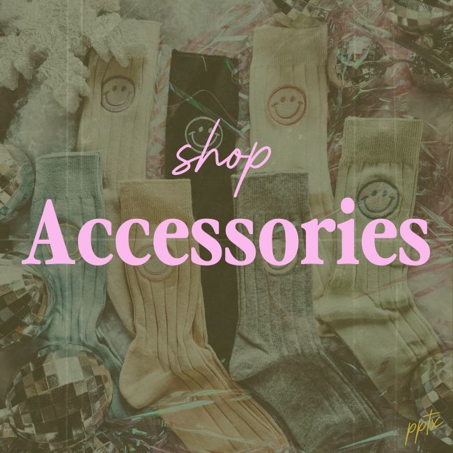 Shop all of our accessories and extra items like our Candy Club Candy, totes, shoes, and more!