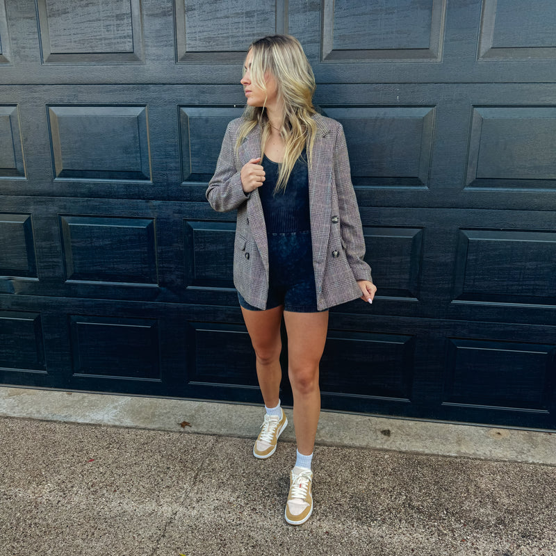 Keeping it Casual Short Romper - ASH BLACK