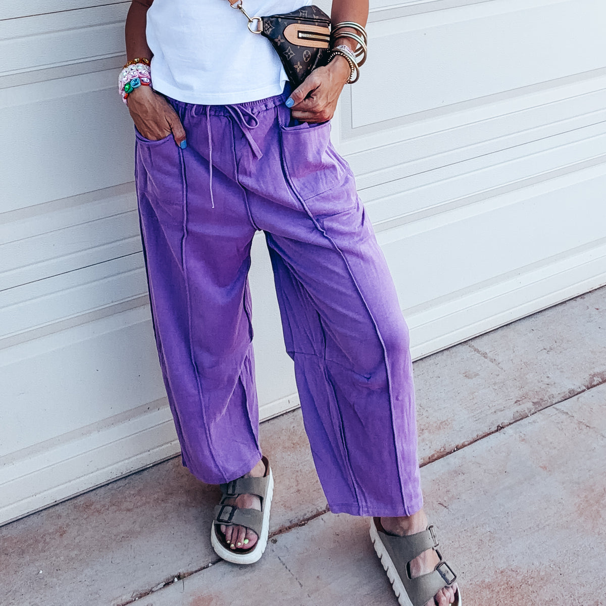 Braxton Barrel Louge Pants - PURPLE