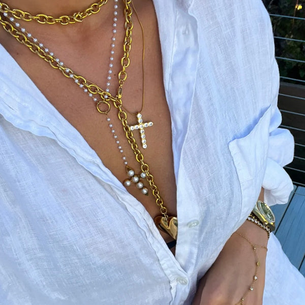 XL Diamond Cross Necklace