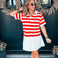 Game Day Polo Dress - RED