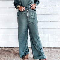 Sterling Scuba Wide Leg Sweatpants - FOREST