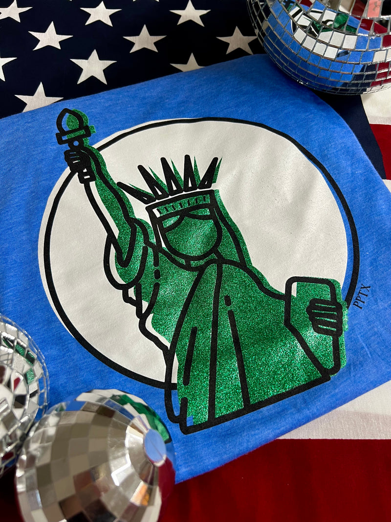 BLUE Lady Liberty Glitter