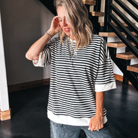 So Simple Striped Oversized Top