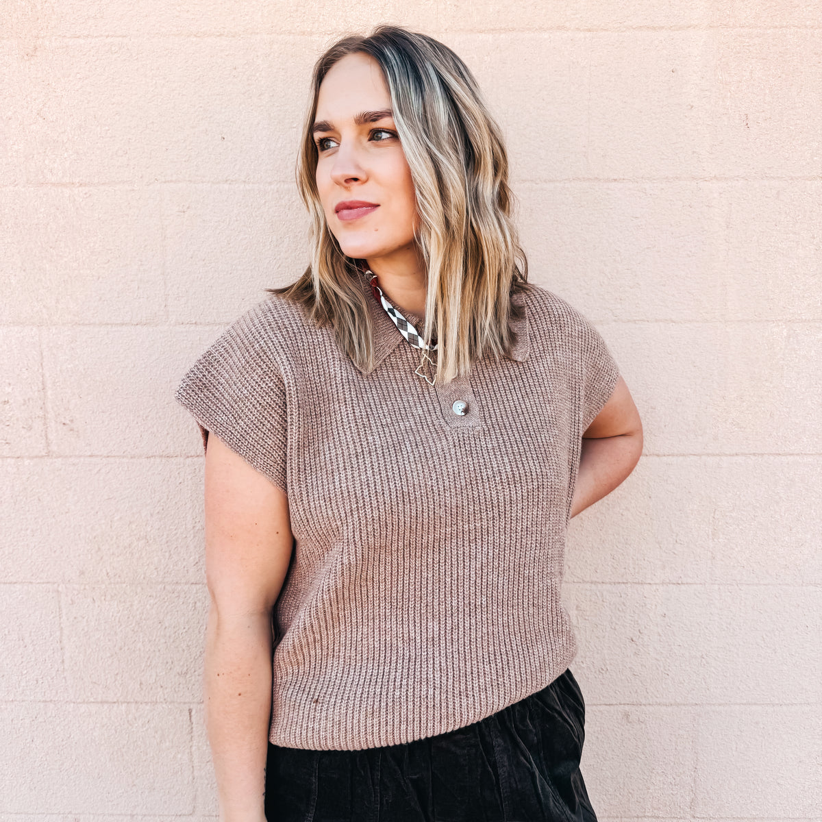 Claire Cozy Sweater Top - MOCHA