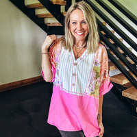 Patch Print Short Sleeve Top