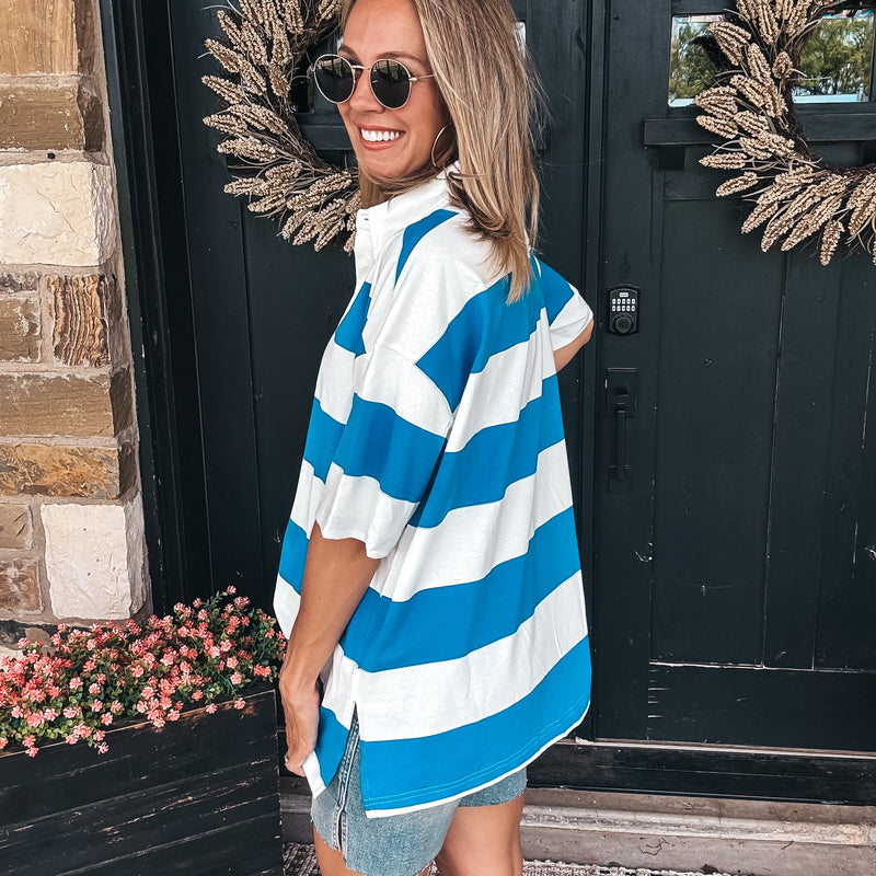 Pretty Preppy Polo - BLUE
