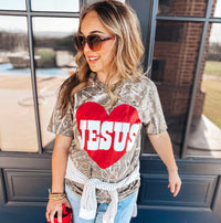Camo Jesus Heart Tee