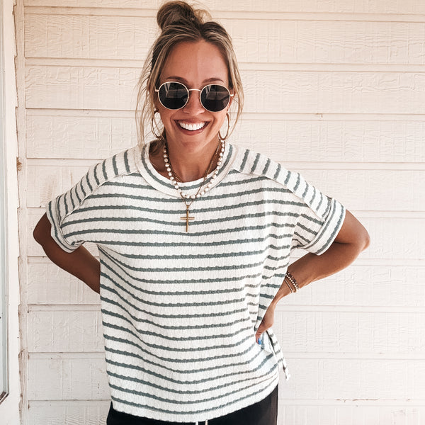 Bethany Boxy Top- Grey