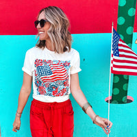 Flag & Flowers Tee