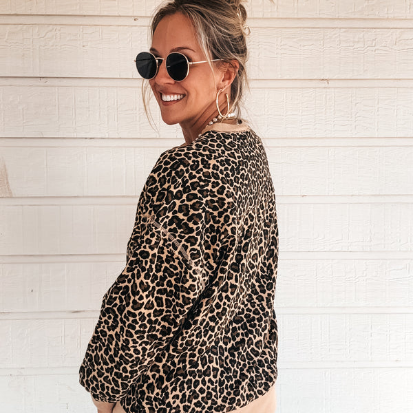 Taylor Leopard Pullover-Beige