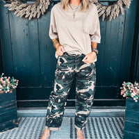 Callie Camo Barrel Jeans