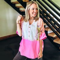 Patch Print Short Sleeve Top