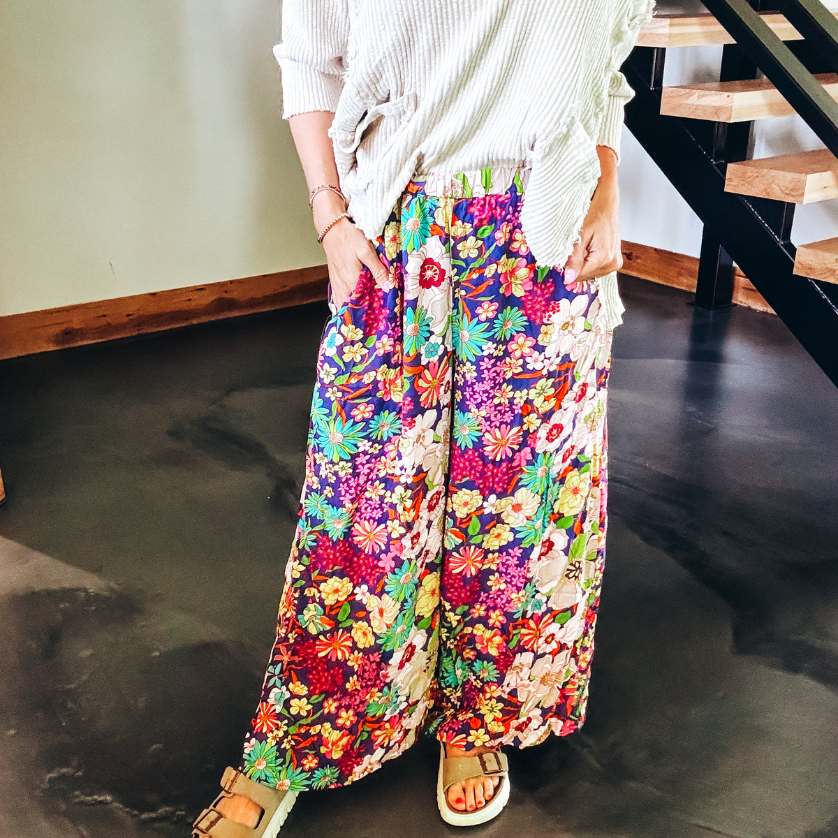 Funky Floral Wide Leg Pants