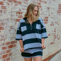 Blake Block Stripe Set - BLACK