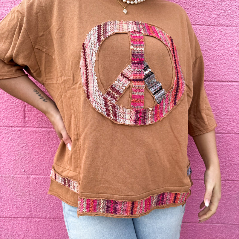 Peace Passion Top - CAMEL