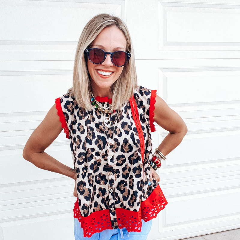 Leopard & Lace Blouse