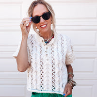 Billie Cable Knit Top - IVORY