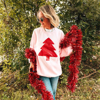 Red Glitter Tree Sweatshirt
