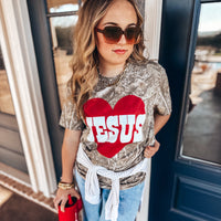 Camo Jesus Heart Tee