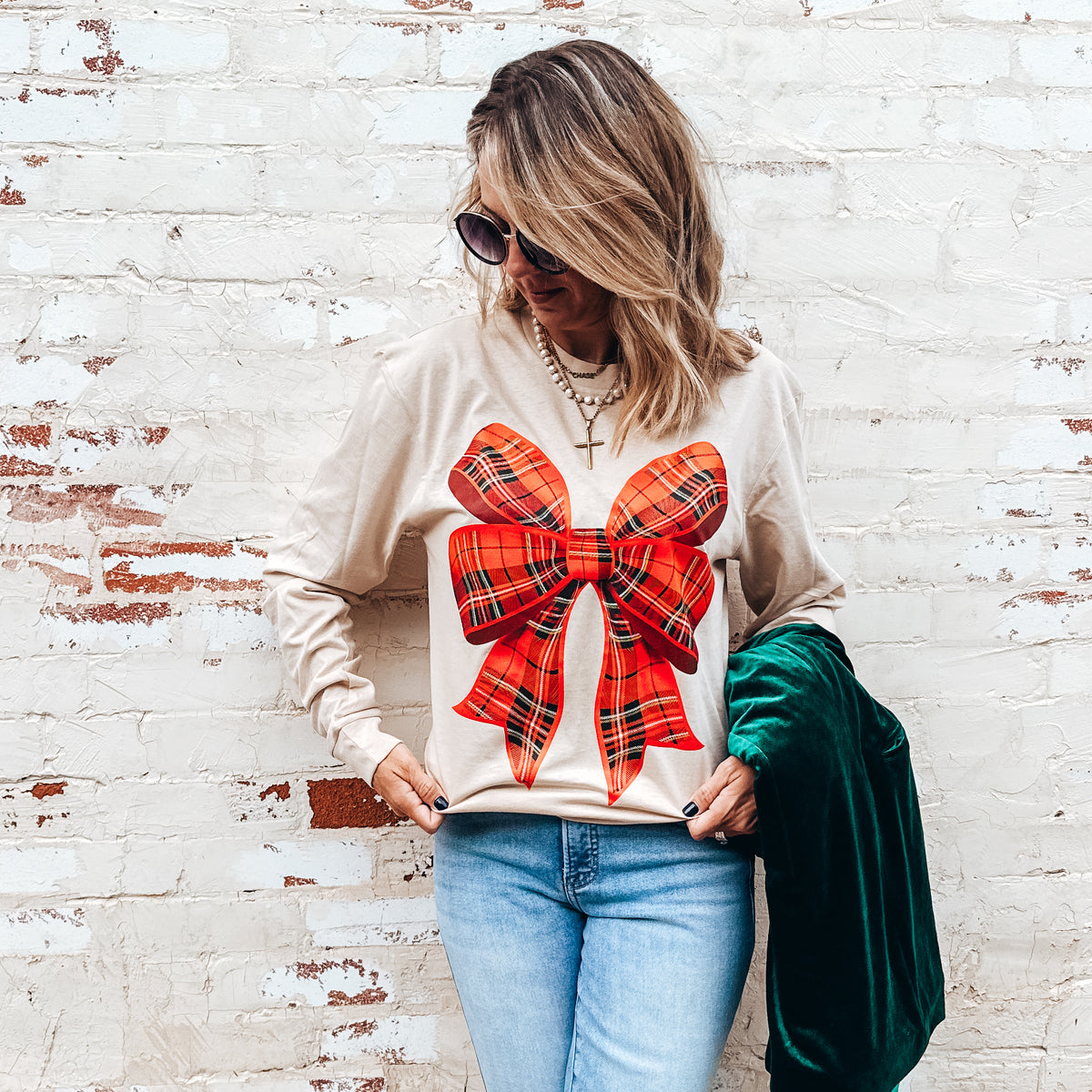 Plaid Bow Longsleeve