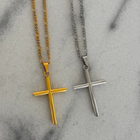 Large Cross Necklace-Silver