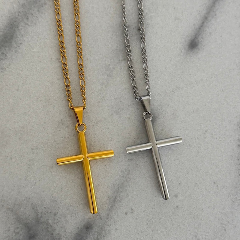 Large Cross Necklace-Silver