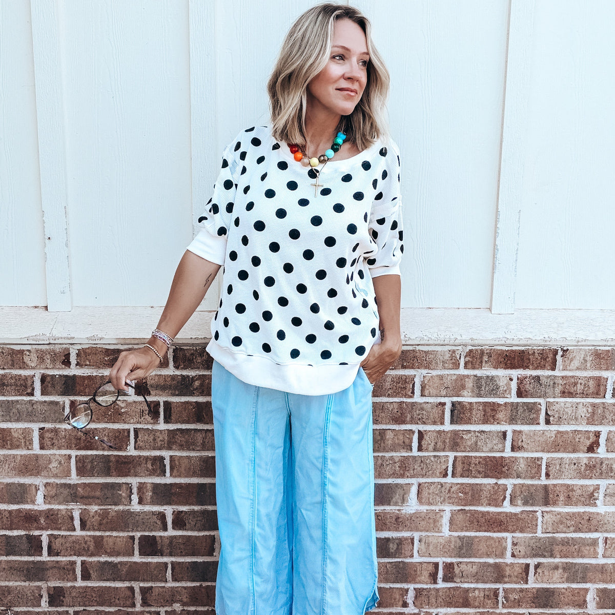 Polka Dotted Thermal Top