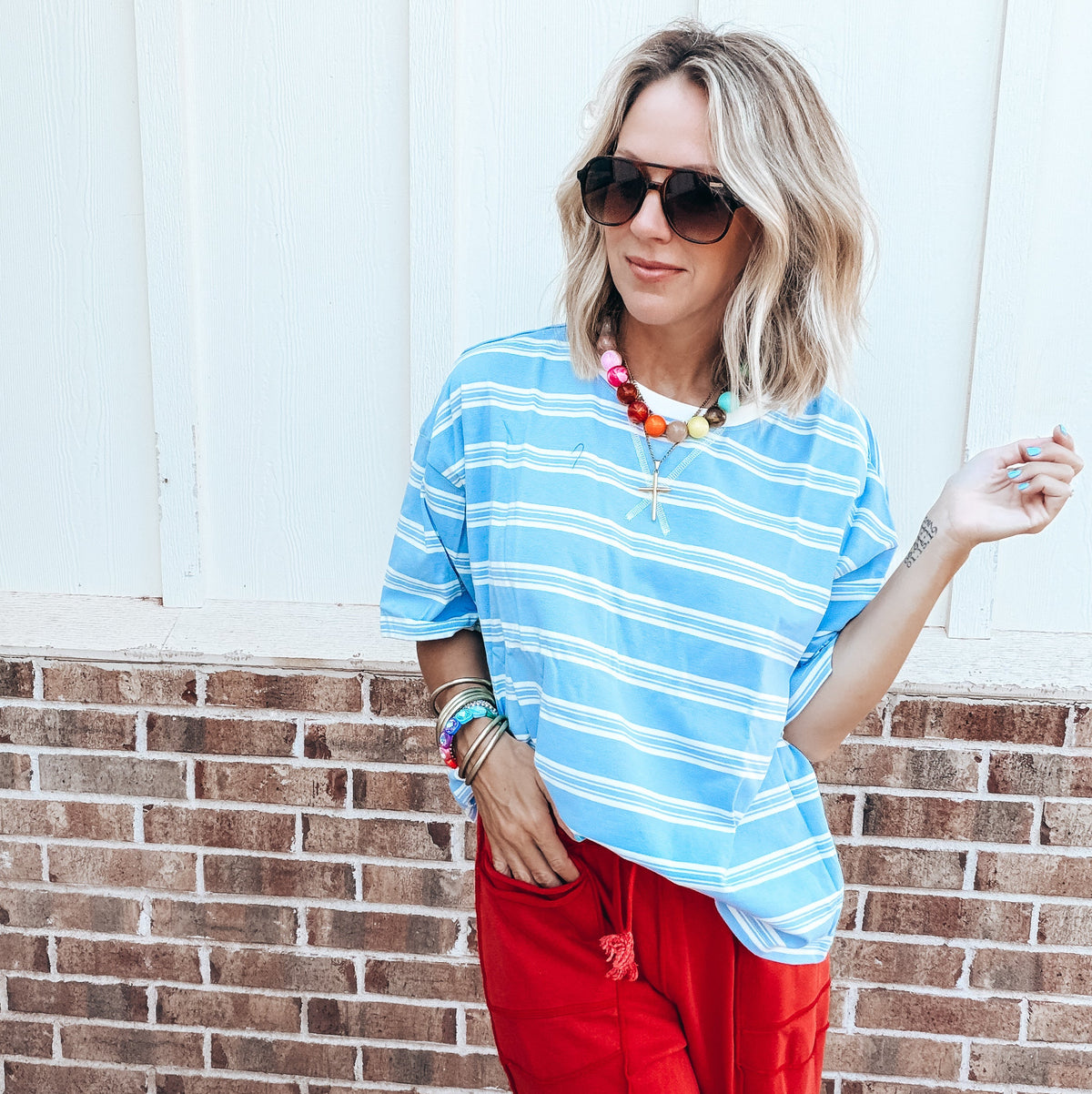 Americana Striped Top - BLUE