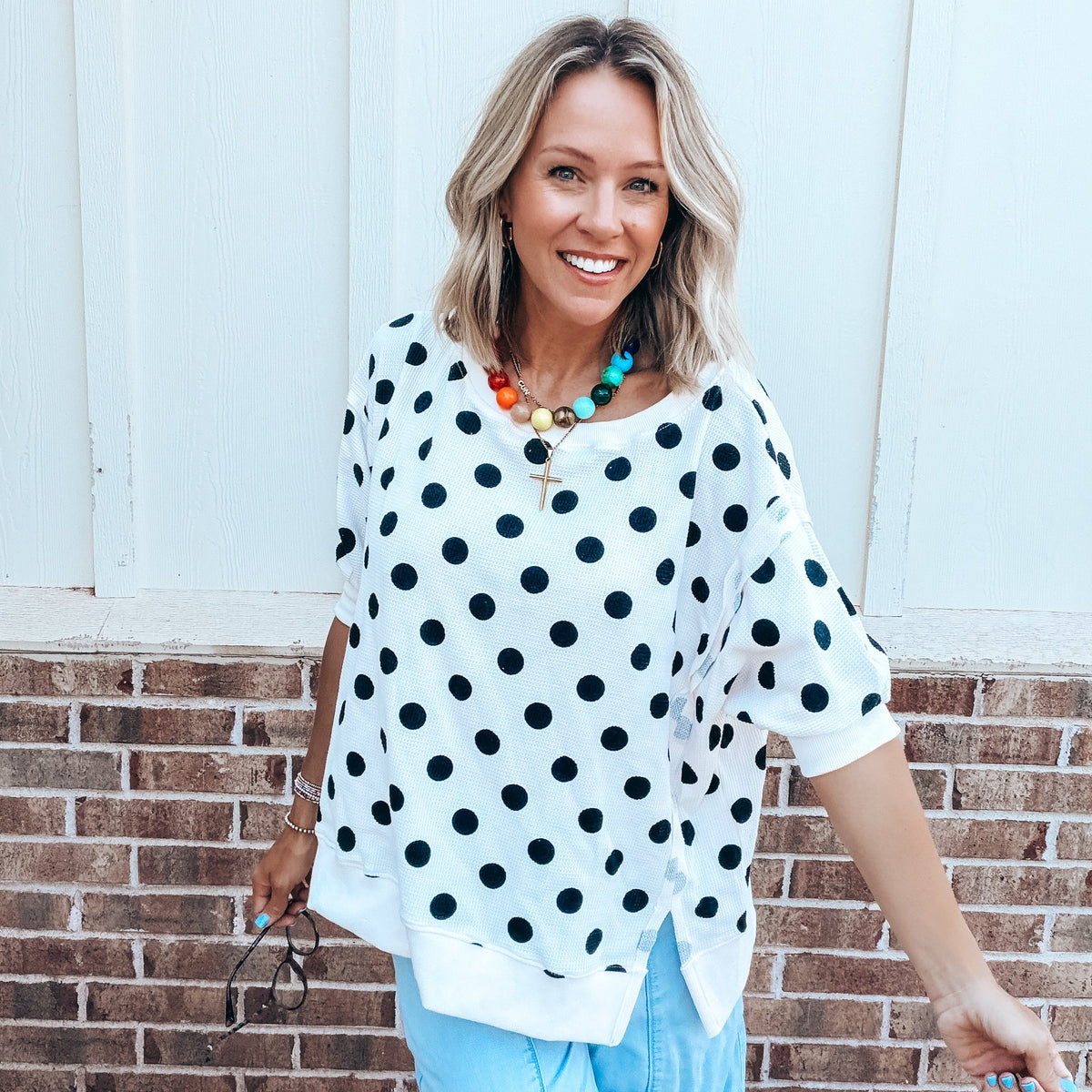 Polka Dotted Thermal Top