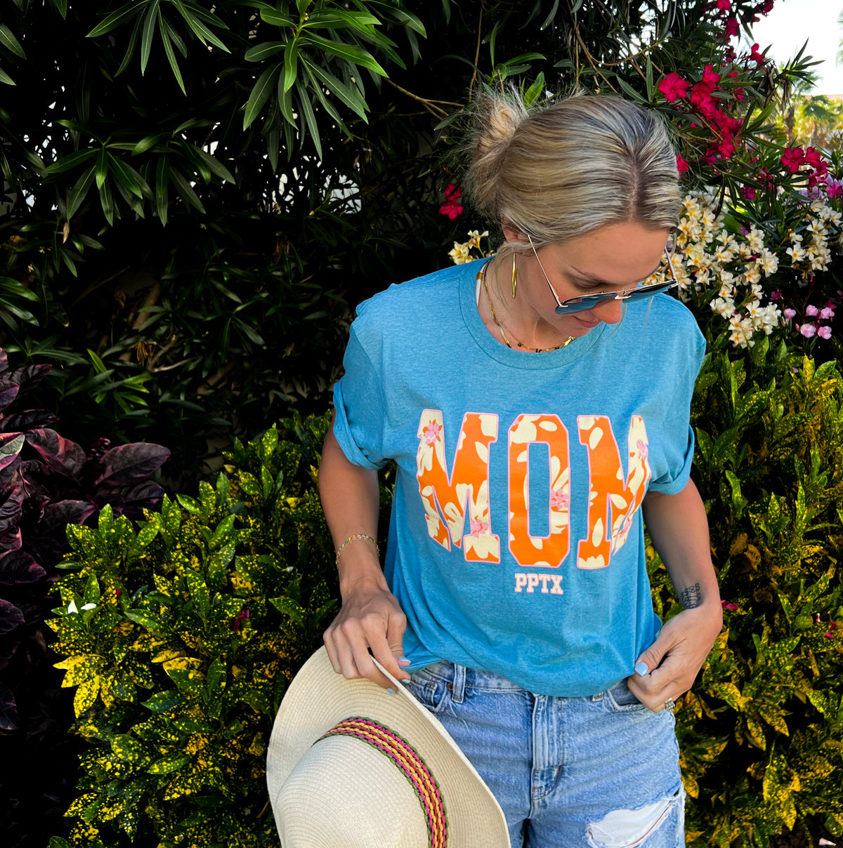 Teal MOM Tee