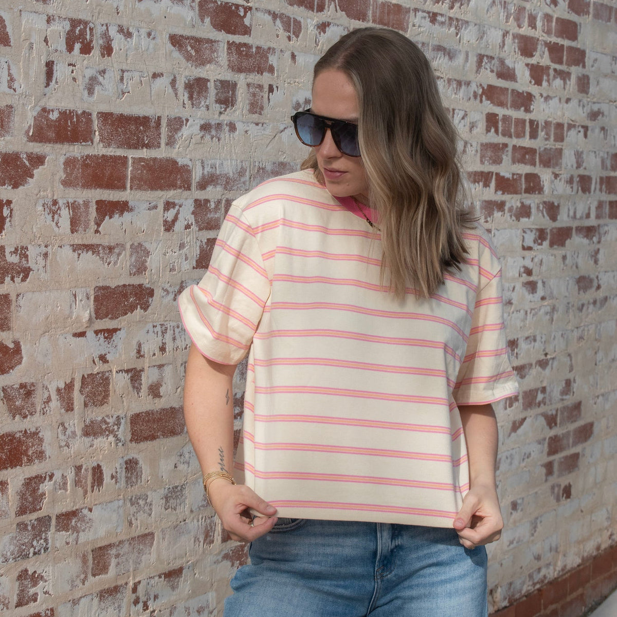 Dawson Daily Top - IVORY/PINK
