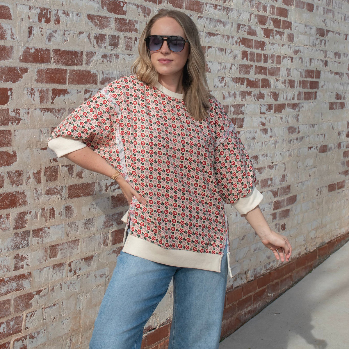 Field of Florals Top - RED