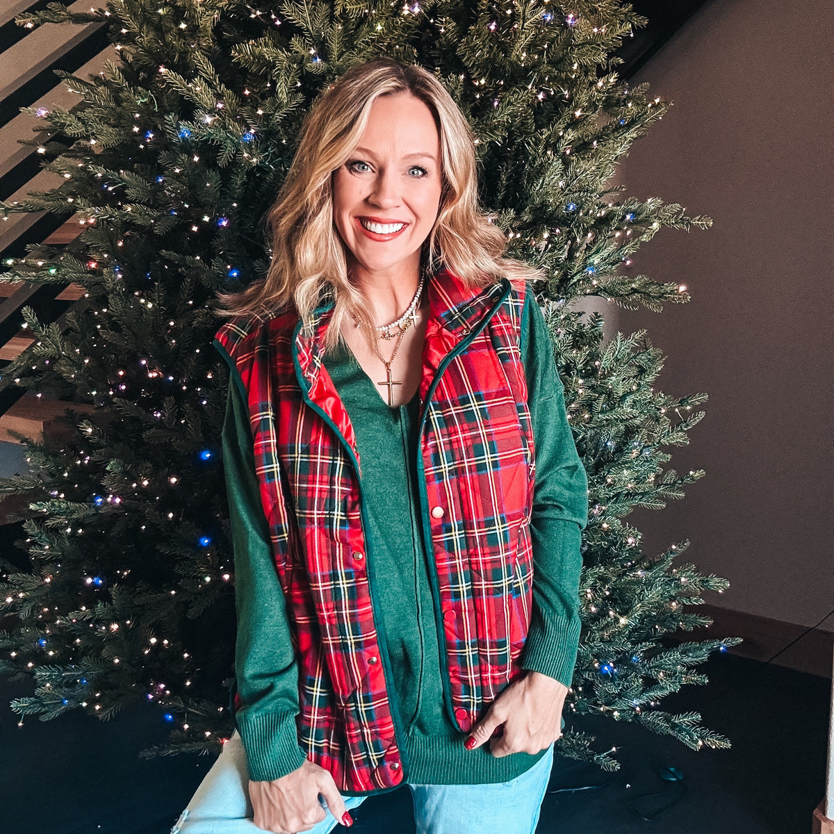 Yuletide Plaid Vest