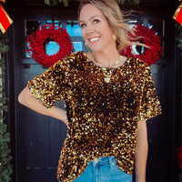 Life of the Party Sequin Top - GOLD