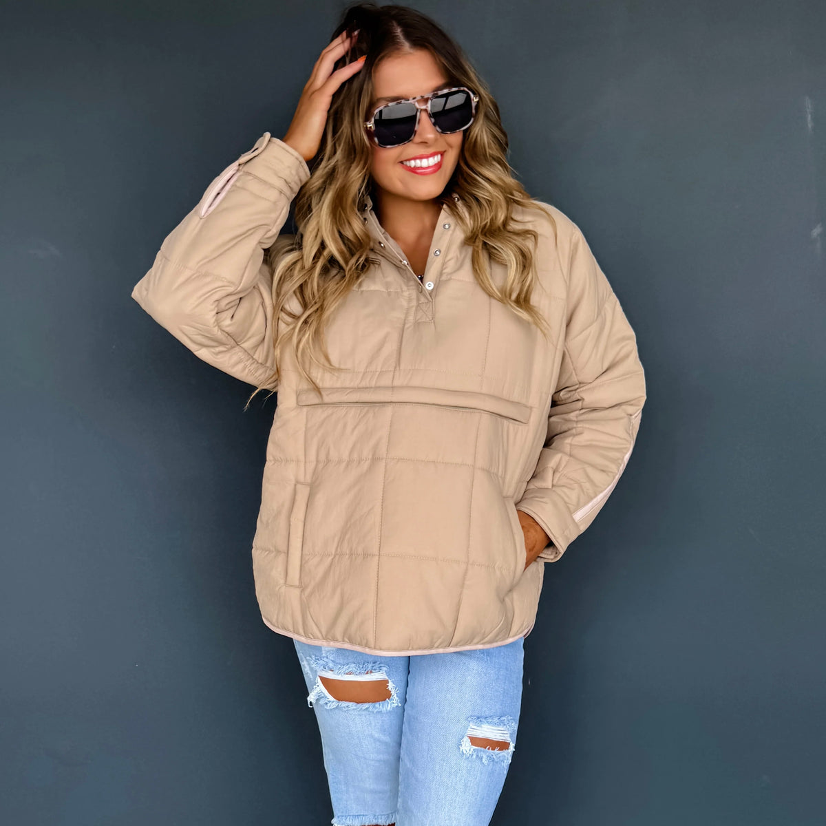 Valerie Vibrant Puffer Jacket - BEIGE