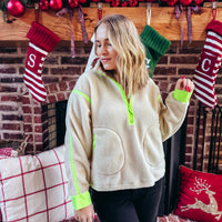 Shaylee Sherpa 1/2 Zip - OATMEAL