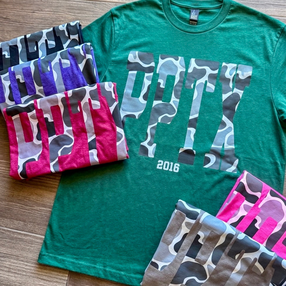 COLORFUL PPTX CAMO LOGO TEES