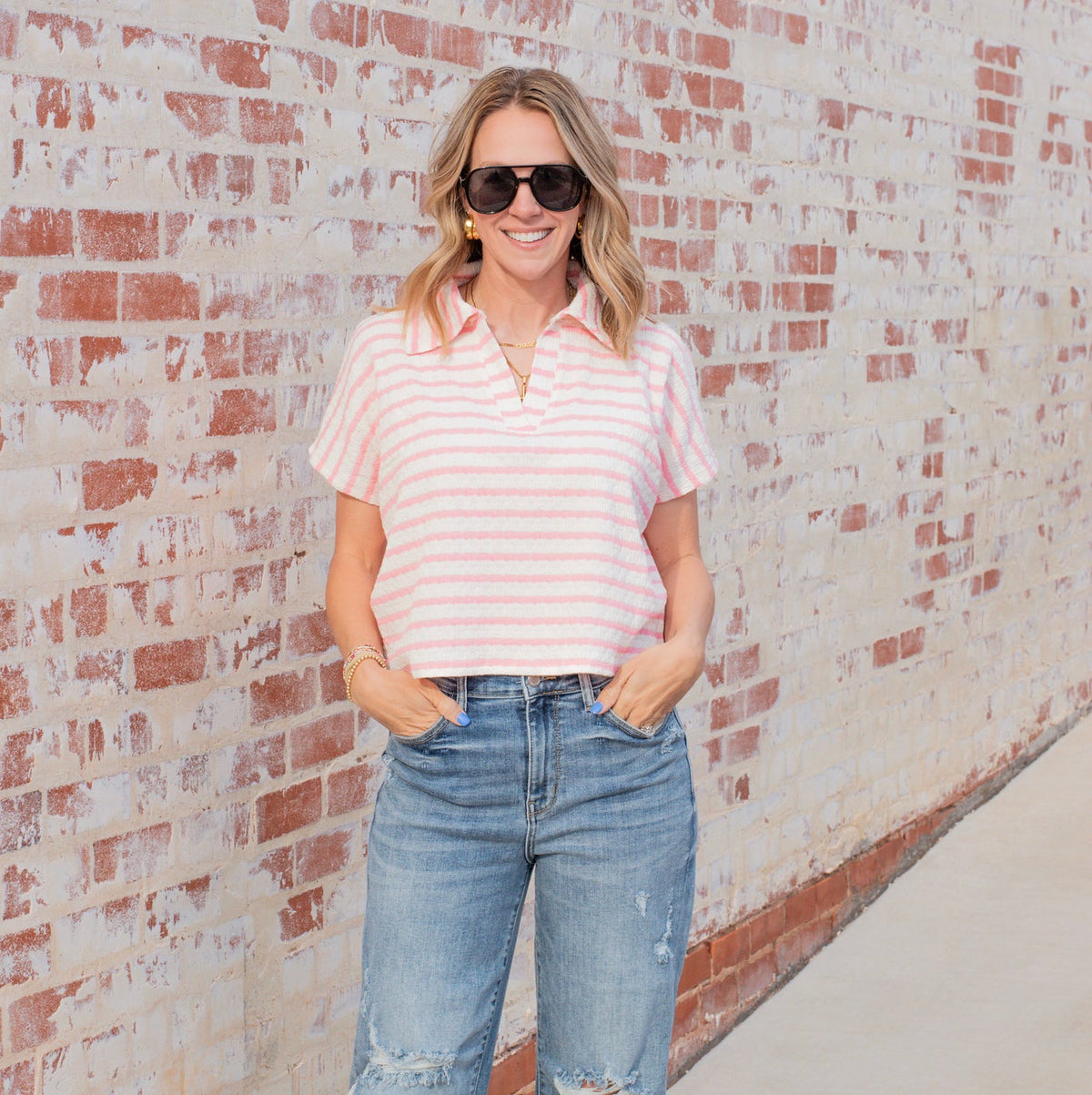 Chrisley Cropped Blouse - PINK