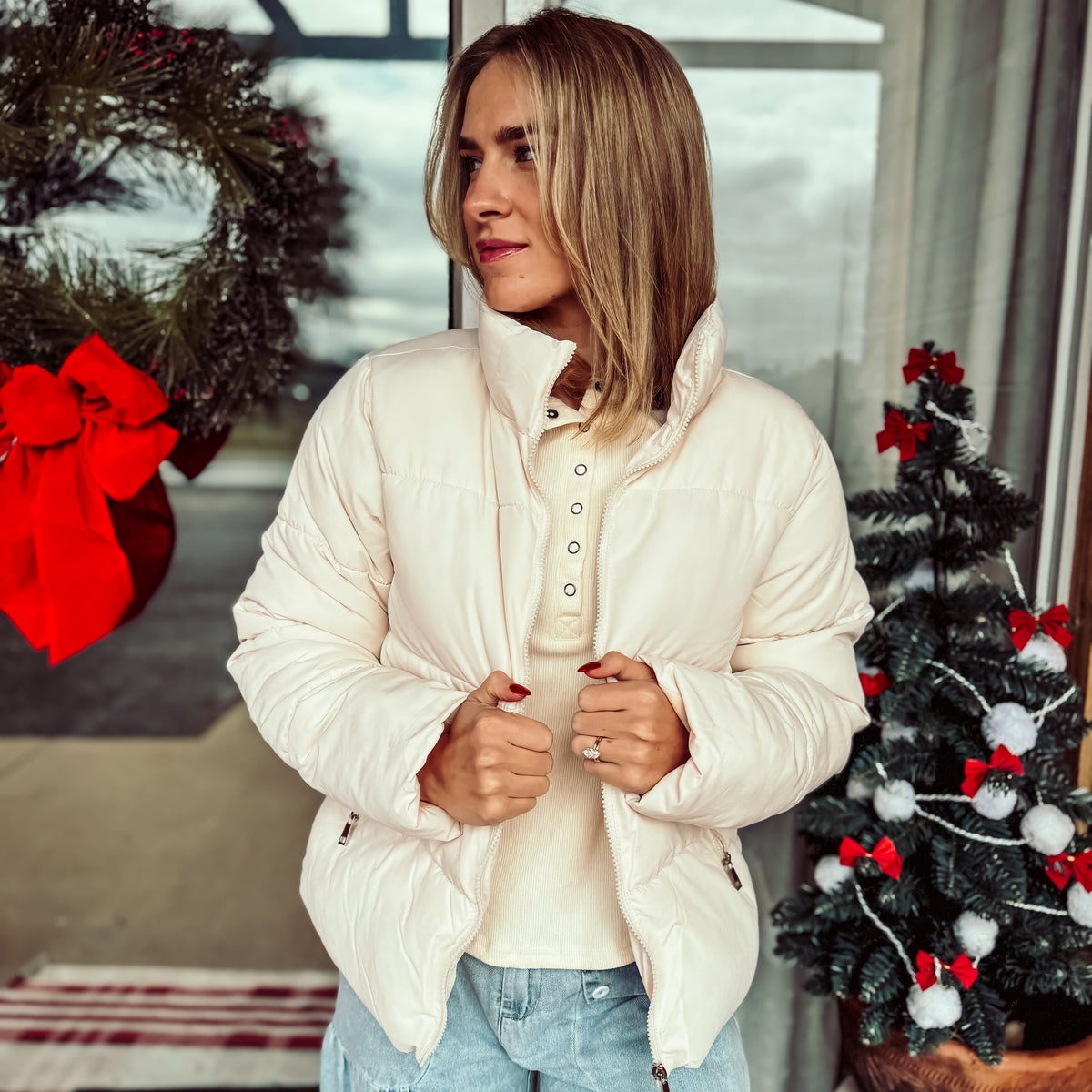 Changing Seasons Puffer Jacket - CREAM