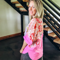 Patch Print Short Sleeve Top