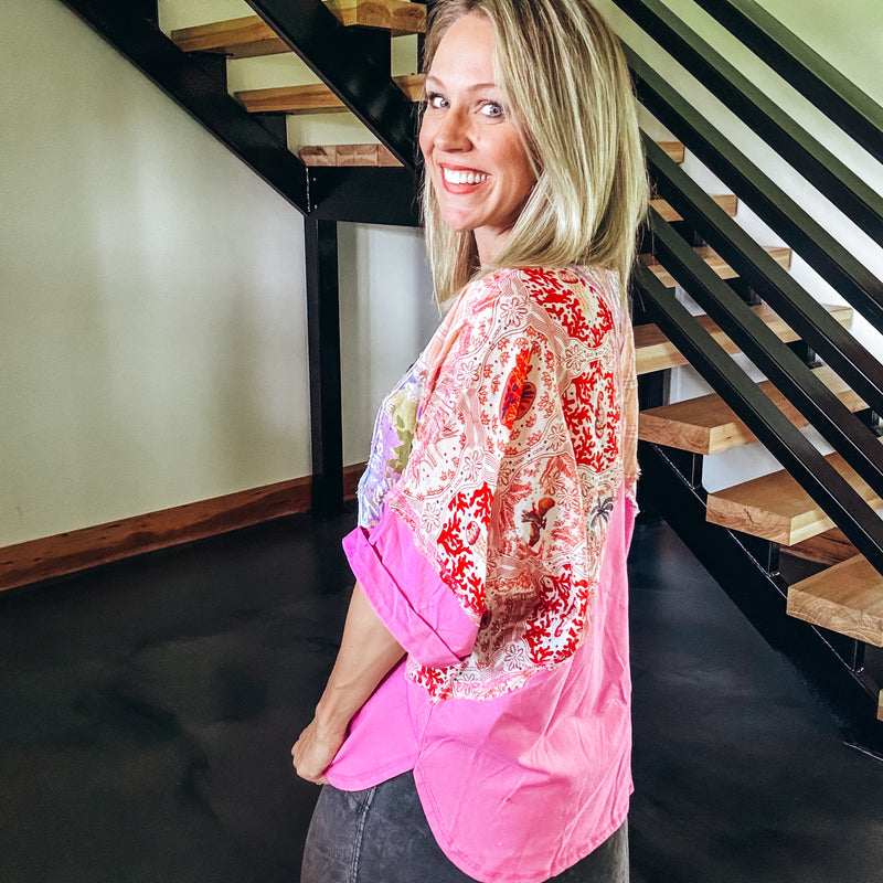 Patch Print Short Sleeve Top