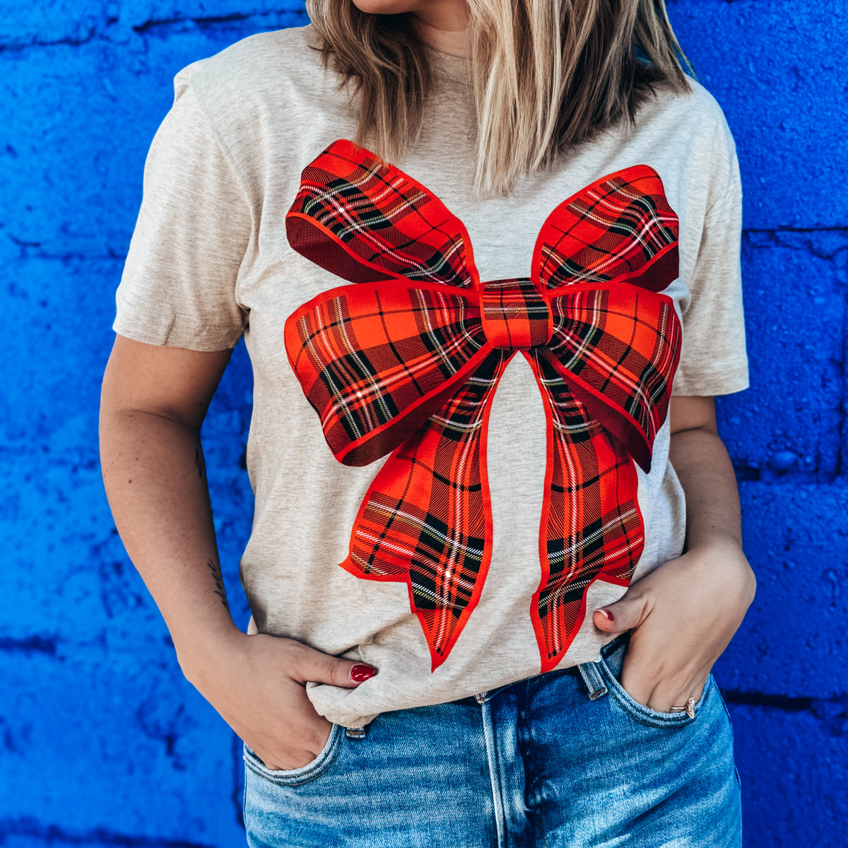 Plaid Bow Tee Packs-1/2/2/2