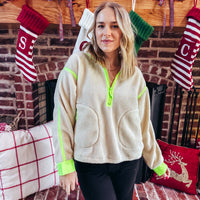 Shaylee Sherpa 1/2 Zip - OATMEAL