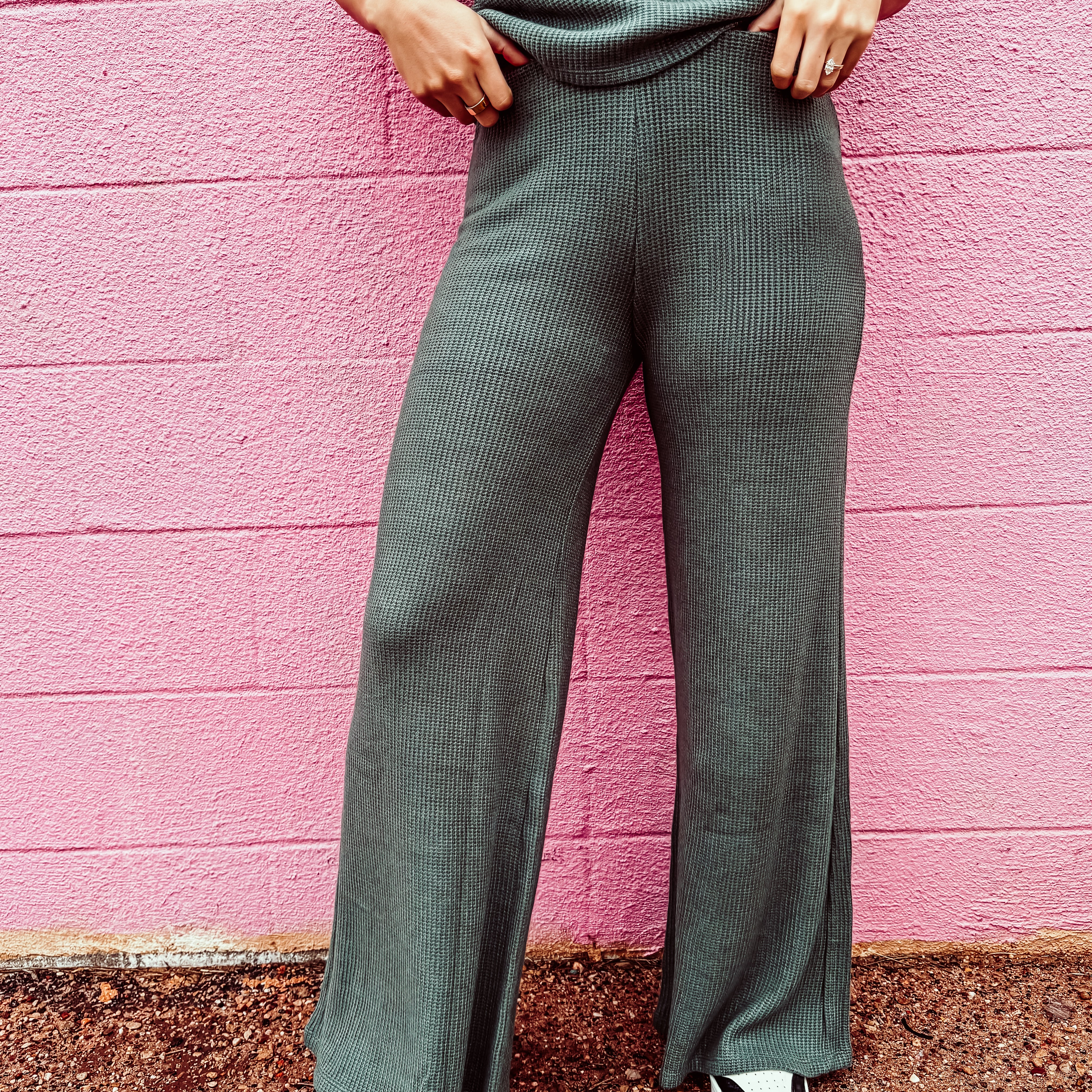 Andi Waffle Knit Set - ASH JADE – Prickly Pear TX