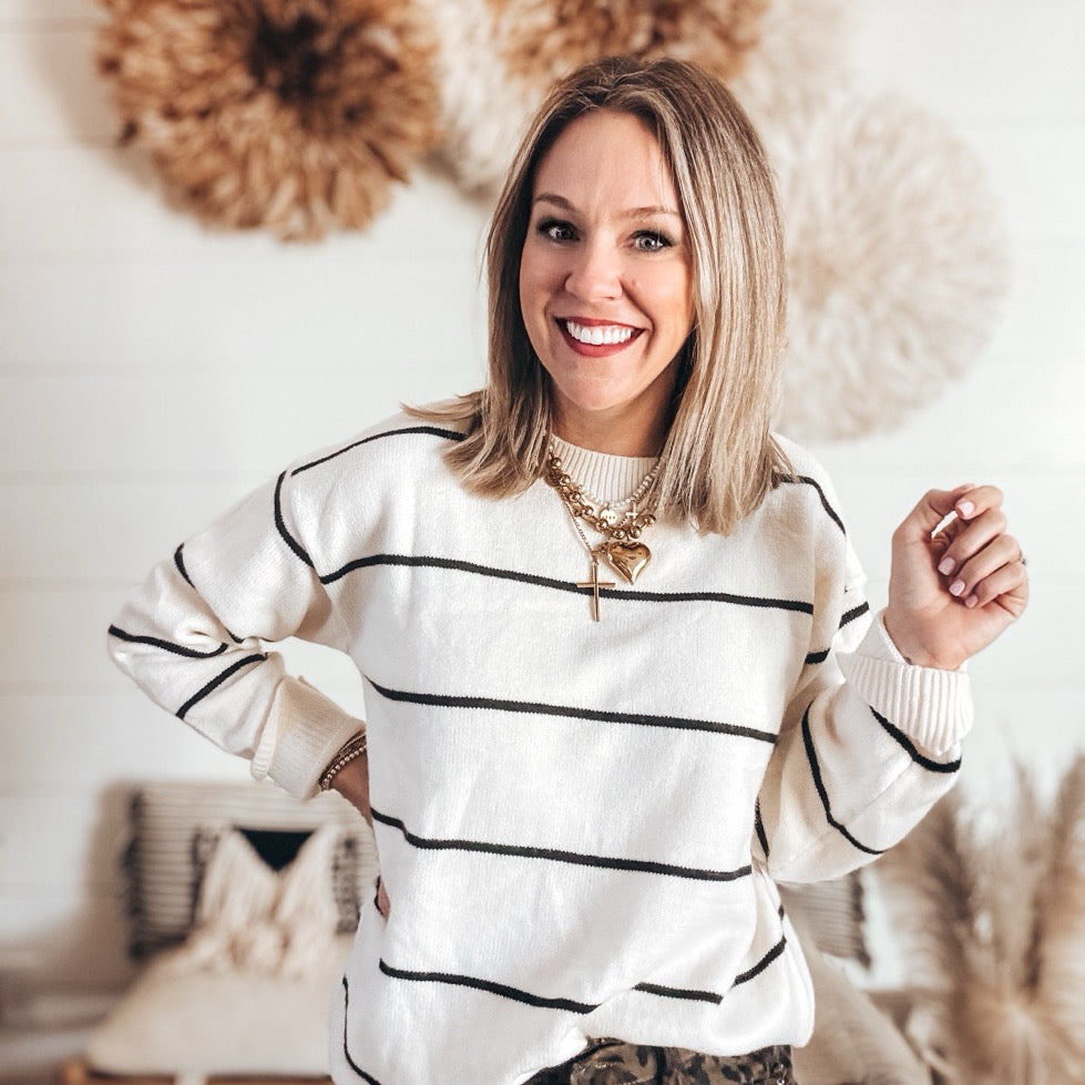 Carlton Sweater Top - IVORY