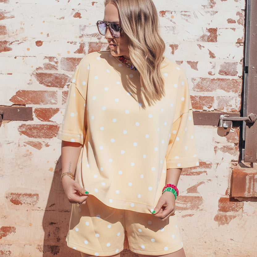Scuba Summer Polka Dotted Set - YELLOW